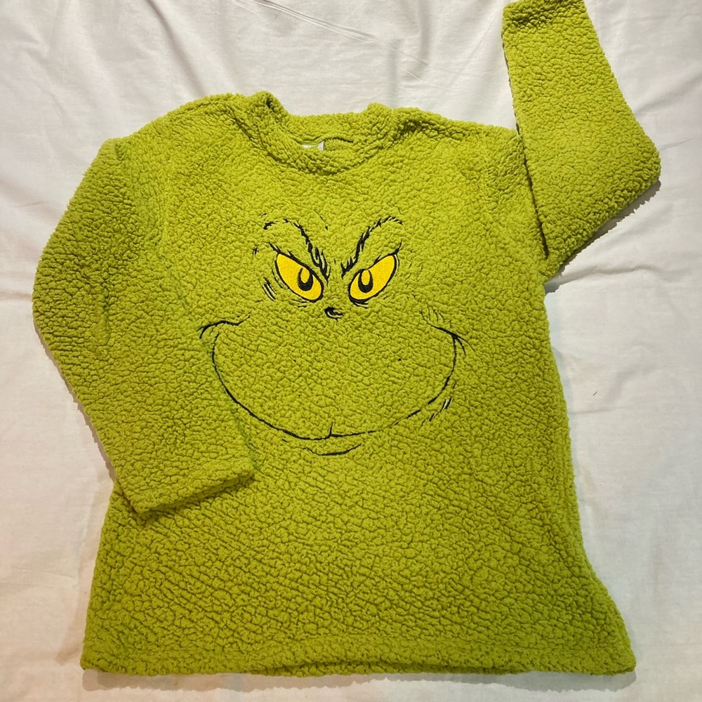 The Grinch Fleece Pullover Sweater Over Sweater, Women’s size medium, Dr. Seuss